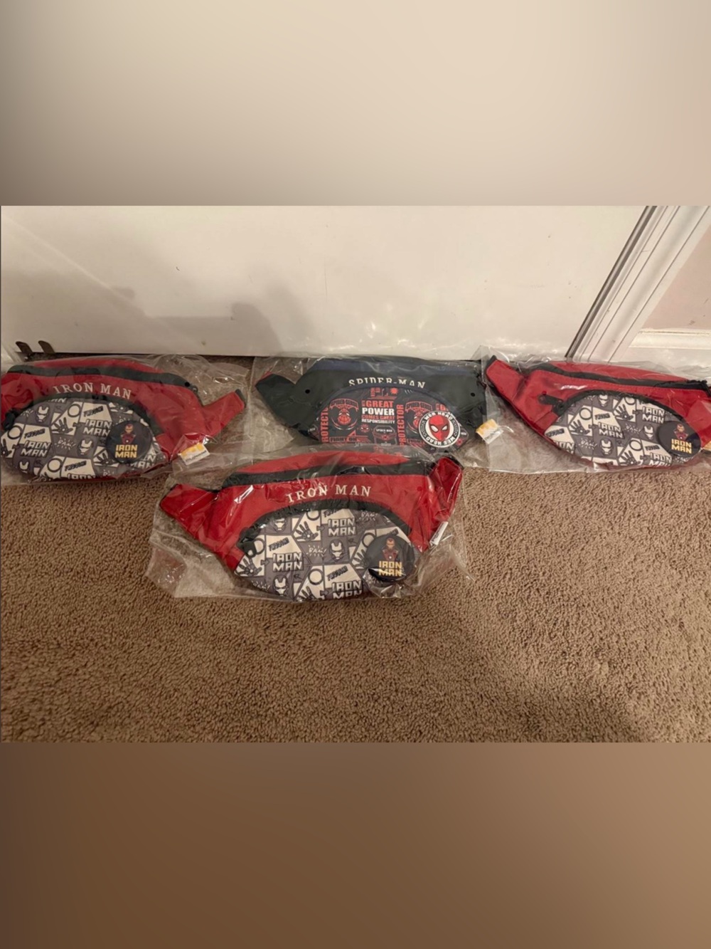 Spiderman Red and Navy Belt Bag with Graphic Front